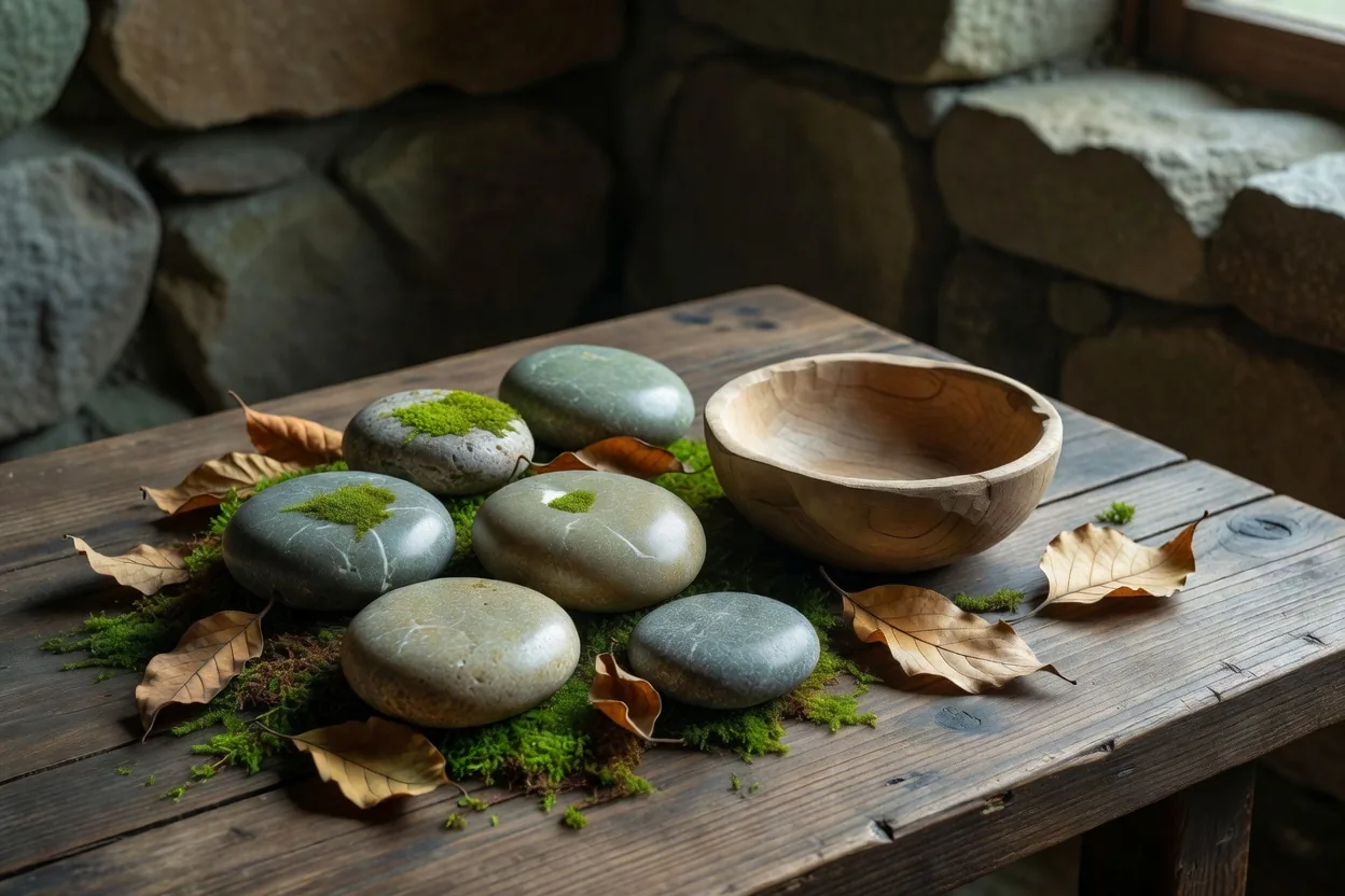 苔と石の静物
